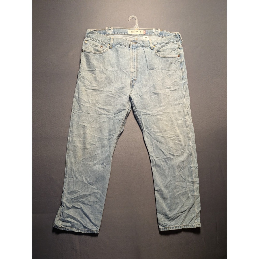 Levi's 505 Regular Fit Straight Leg Jeans Men 42x30 Blue Denim Cotton Light Wash